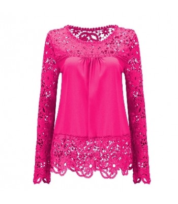 Blouse pink with lace